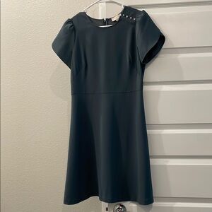 LOFT Ann Taylor Gray Blue Dress with Button Detail